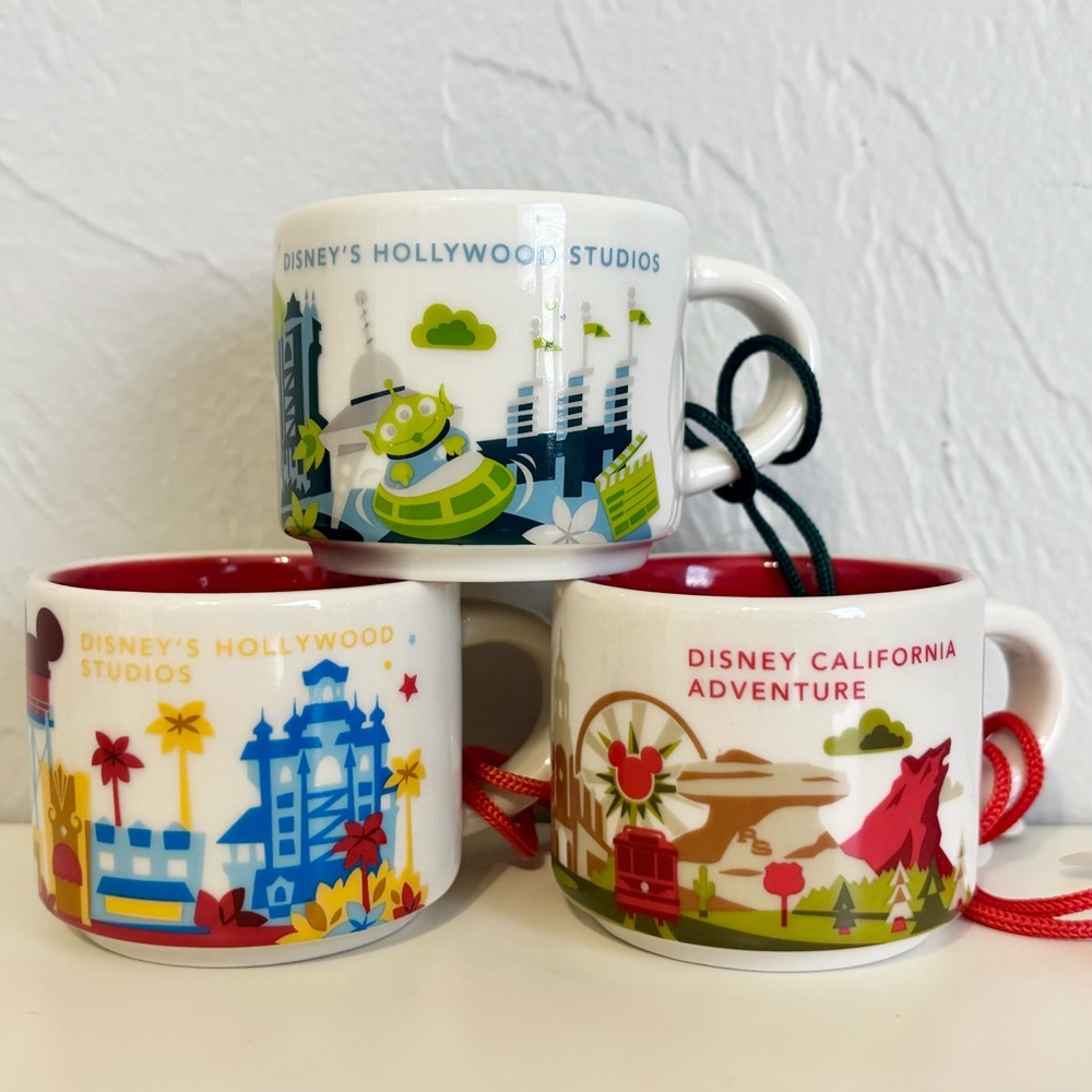 Starbucks Disney’s Hollywood Studios (2x) + Disney California Adventure 2oz Mugs